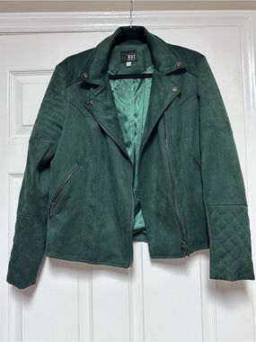 Kut from the Kloth Emerald Green Suede Moto Jacket